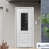 Front Exterior Prehung Steel Door 36 x 80 inches Right-Hand Inswing / Ballucio 1709 White Enamel / Panel Single Classic Painted White - Image 5